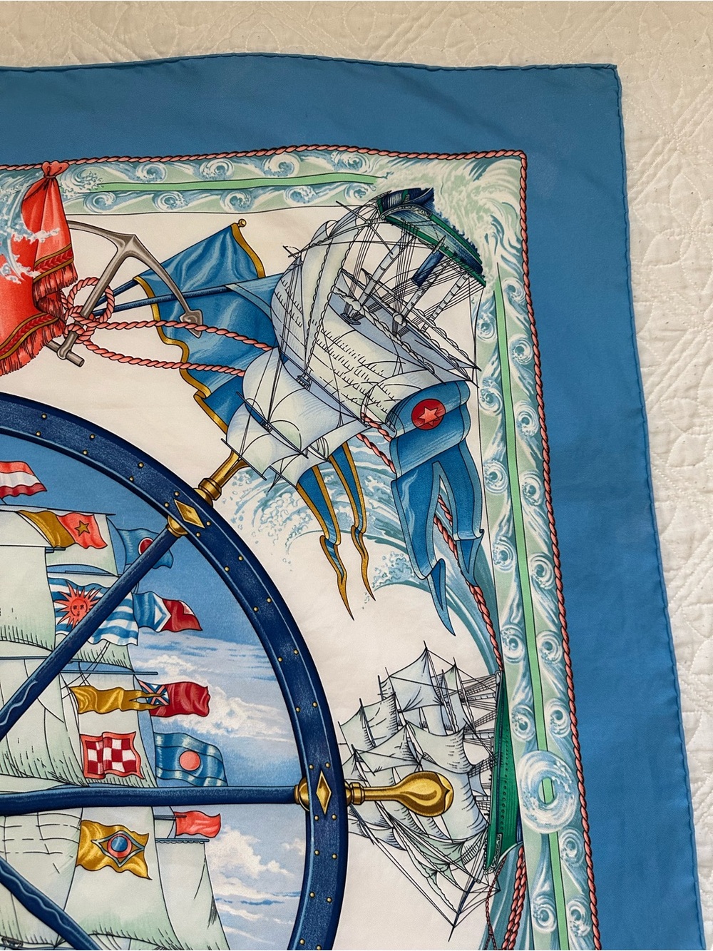 Hermes “Vive le Vent” Silk Scarf Carre 90cm. Vince Le Vent “Blow Into the Wind” - Picture 11 of 16